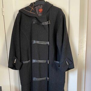 Vintage Loden Overcoat with Hood